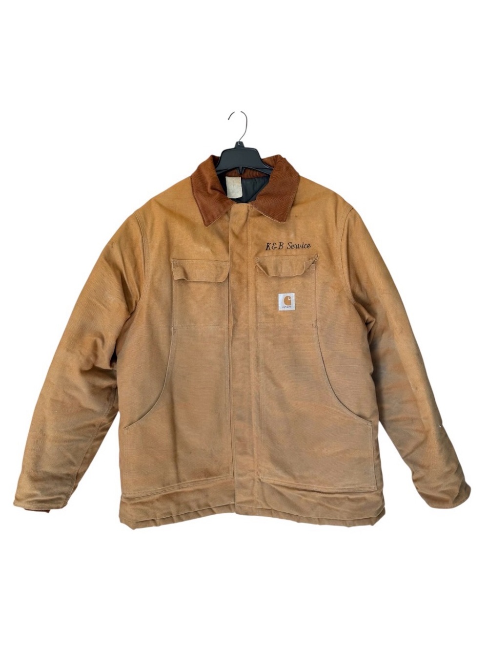 Carhartt Duck Canvas Tan Jacket Quilted Lining Zip Snap Front Sz XXL-XL Vintage